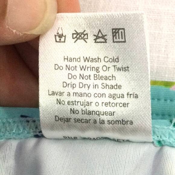 Venus Women's Sky Blue Leaf Pattern High Cut Bikini Bottom Size 12 - Picture 4 of 9